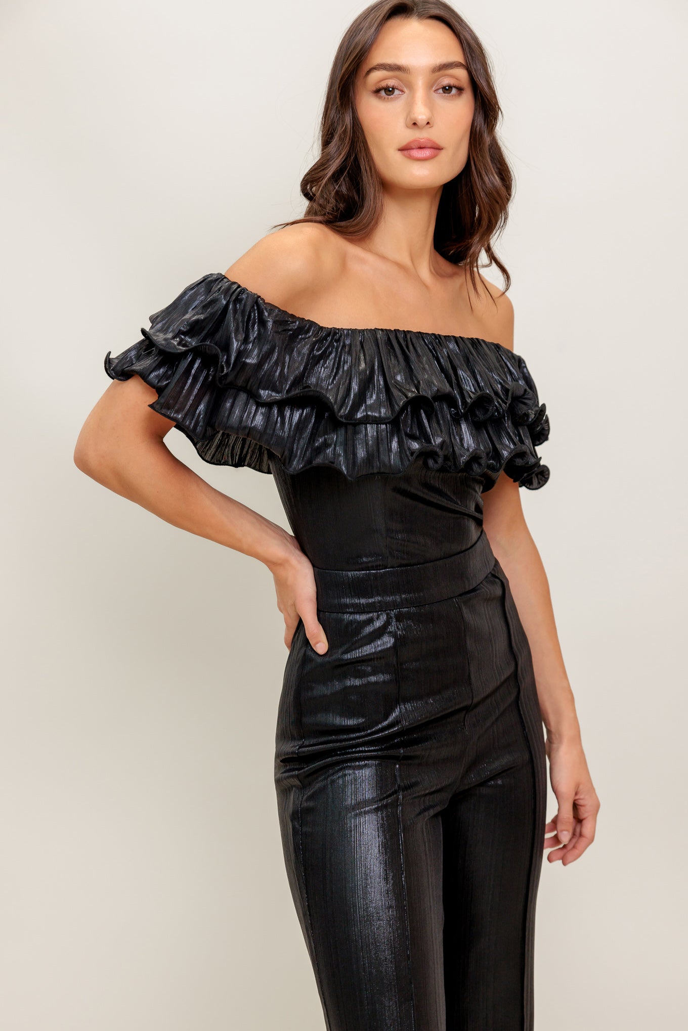 ANGEL EYES COATED WOVEN JUMPSUIT Flying Tomato